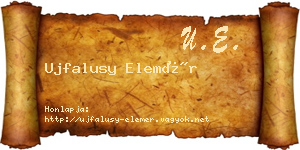 Ujfalusy Elemér névjegykártya
